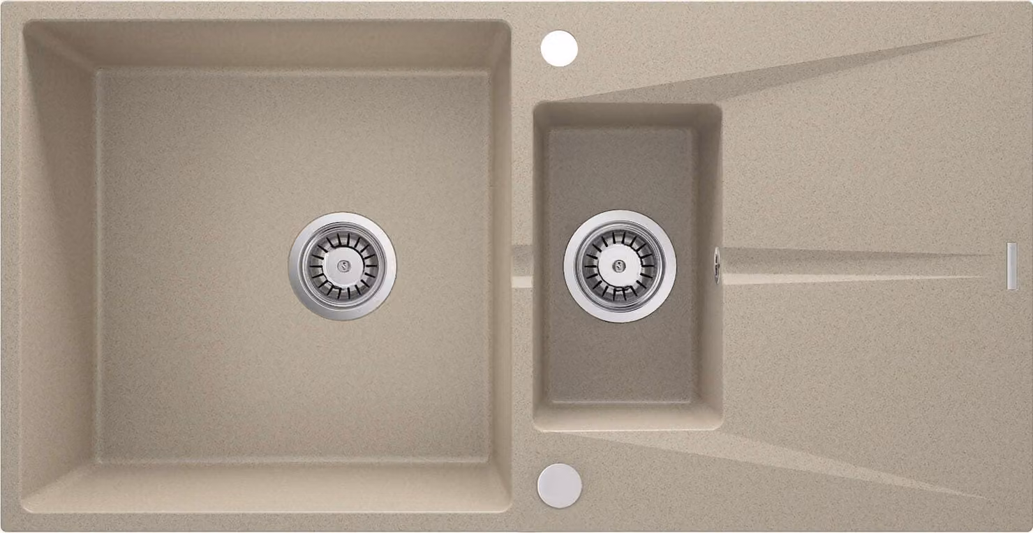 1.5-bowl granite sink with drainer