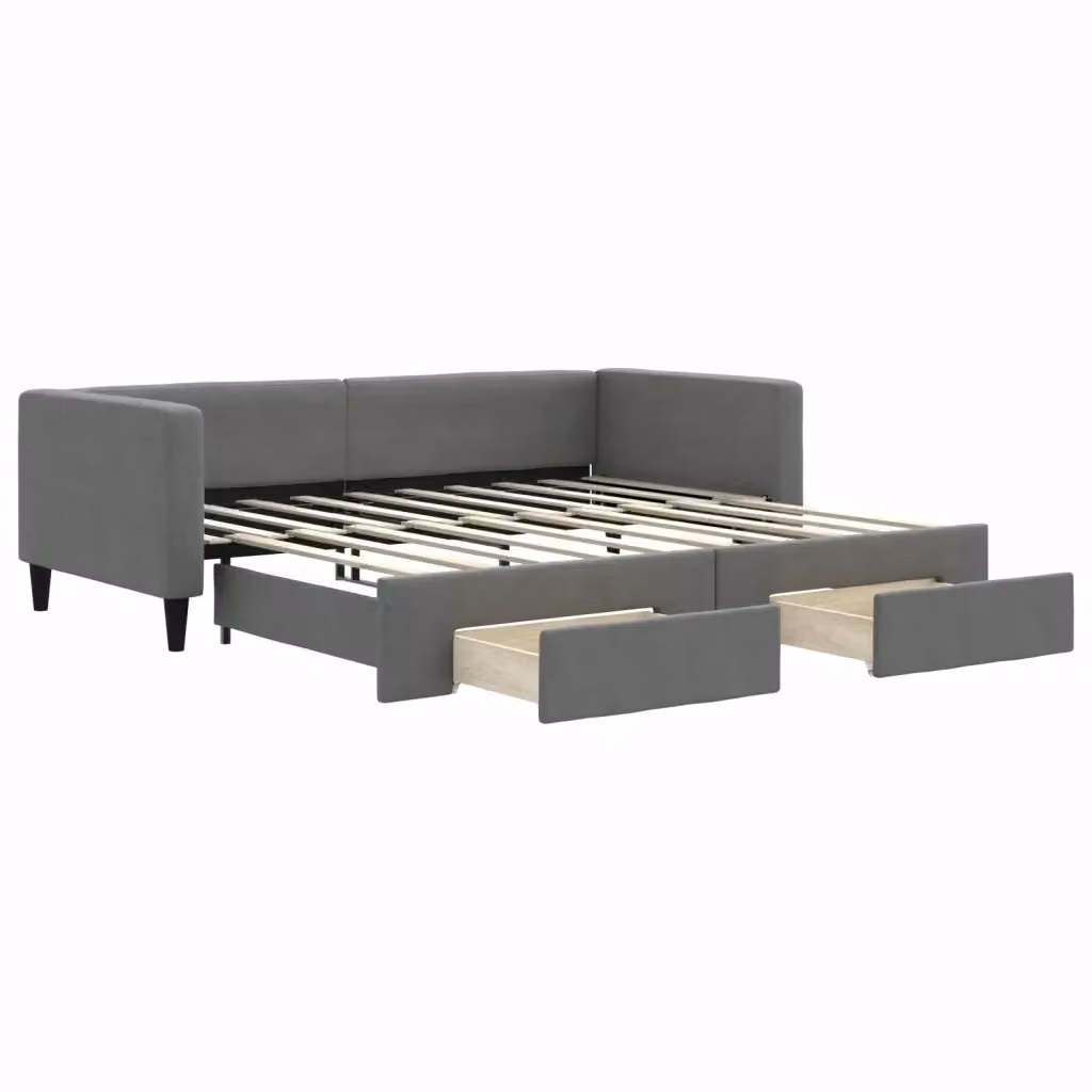 Divano letto moderno vidaXL in tessuto grigio per soggiorno e camera da letto – 2