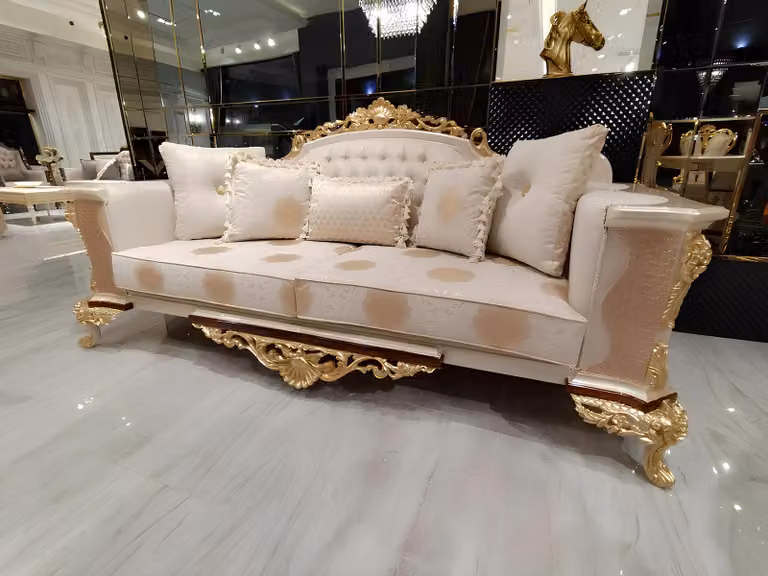 Luxus Sofagarnitur 3+3 Sitzer Textil Designer Chesterfield Sofa 2x 3 Sitzer