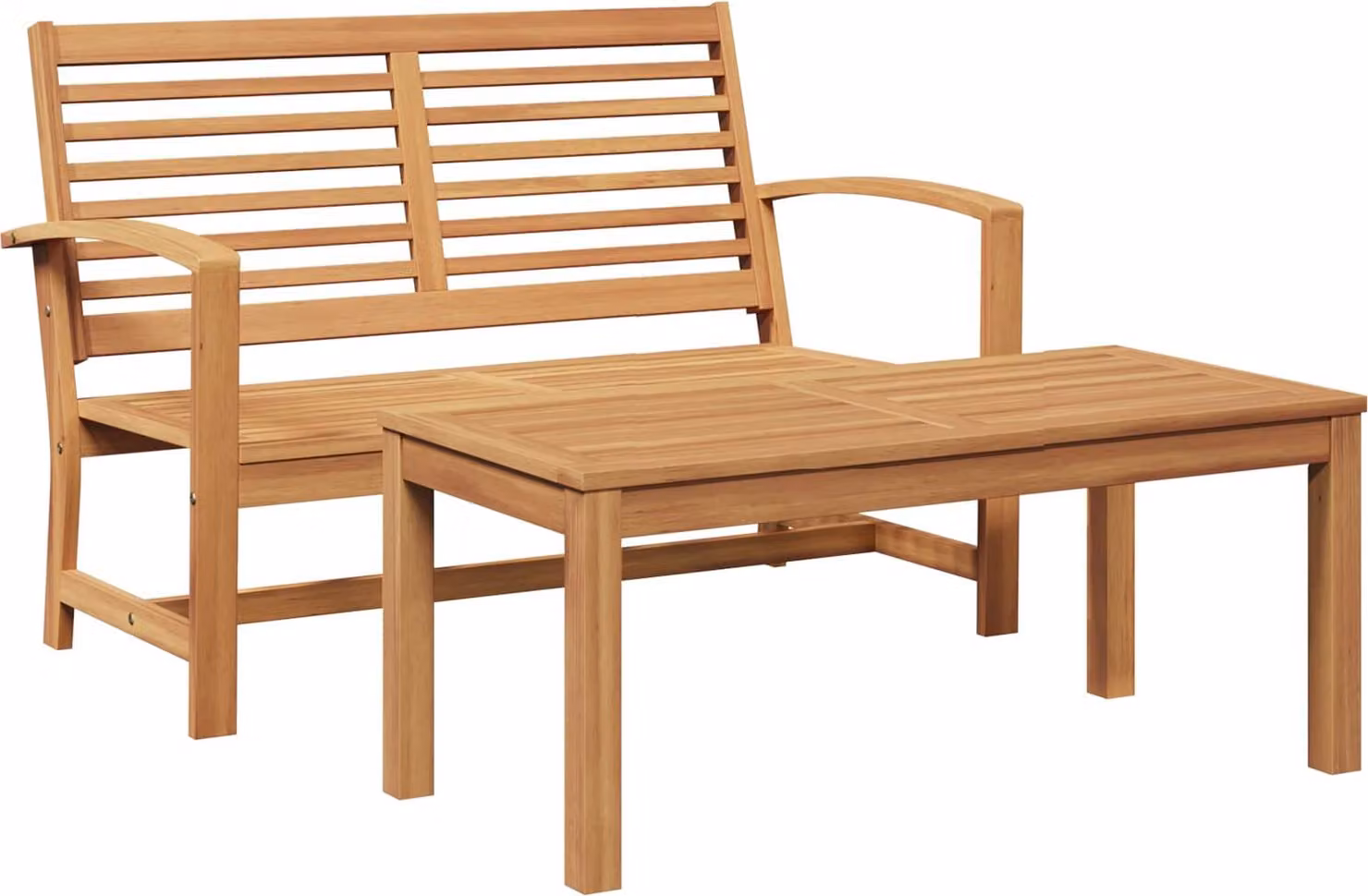 Set Panchina e Tavolo da Giardino 2 Pezzo Marrone