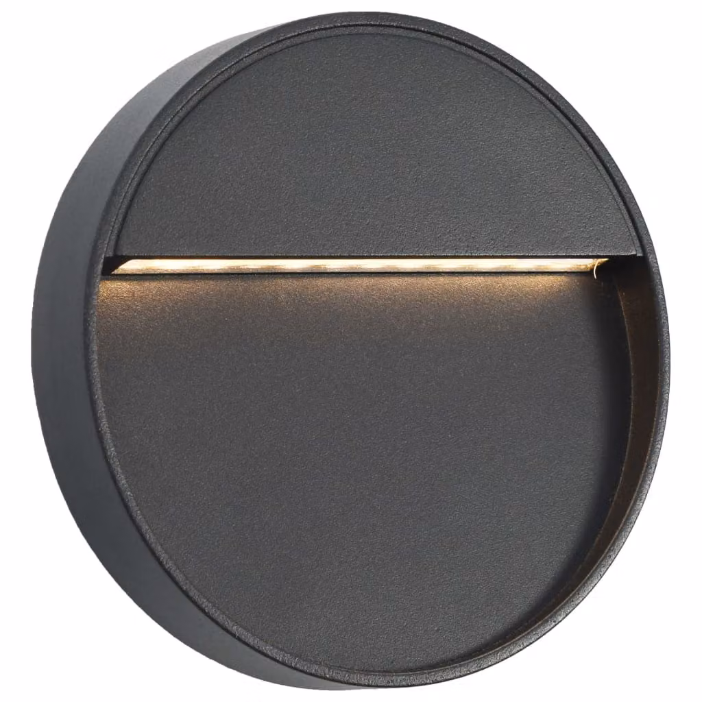Lampade da Parete da Esterno a LED 2 pz 3 W Nere Rotonde