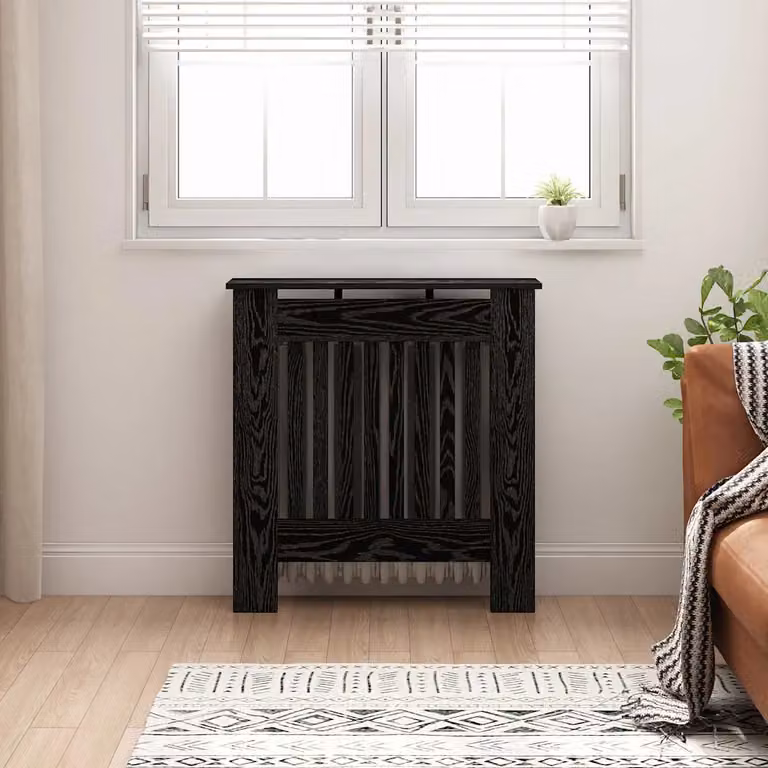 Copertura per radiatori vidaXL in legno Rovere Nero L: 78 cm, P: 19 cm, H: 81,5 cm