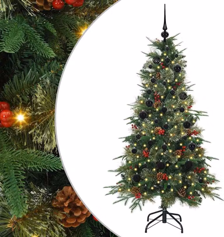 Albero di Natale Artificiale con Rami Pieghevoli Verde 150 cm