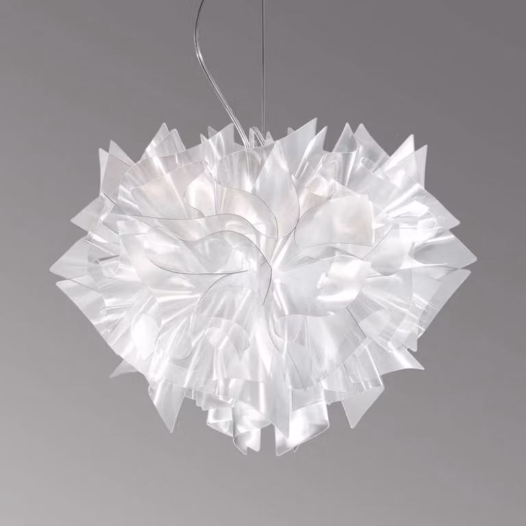 Slamp Lampada a sospensione VELI, dimmerabile, Chiaro / Trasparente, Soggiorno / Sala da pranzo, Plastica, Design, Lampada a sospensione