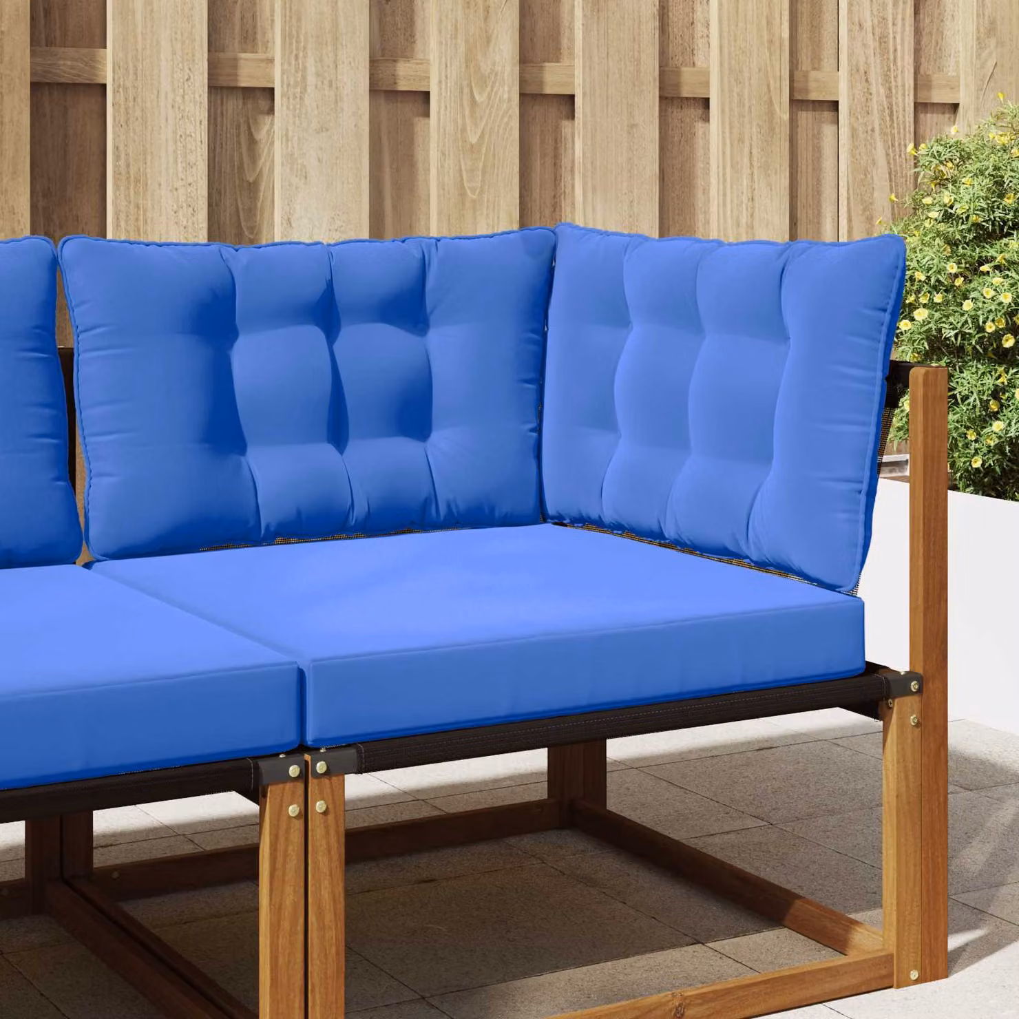Cuscino per divano da esterno vidaXL in poliestere, Blu, rettangolare, 68,5 x 43 x 3 cm