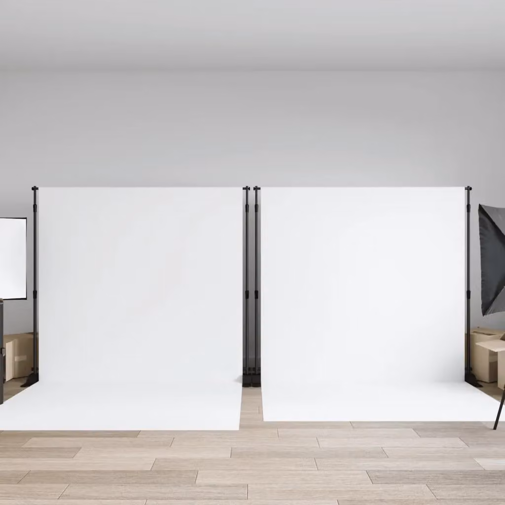 Set di 2 supporti per fondali DESIGN IN in acciaio nero, L 305 cm x H 243 cm, modello CFW8435224 – 2
