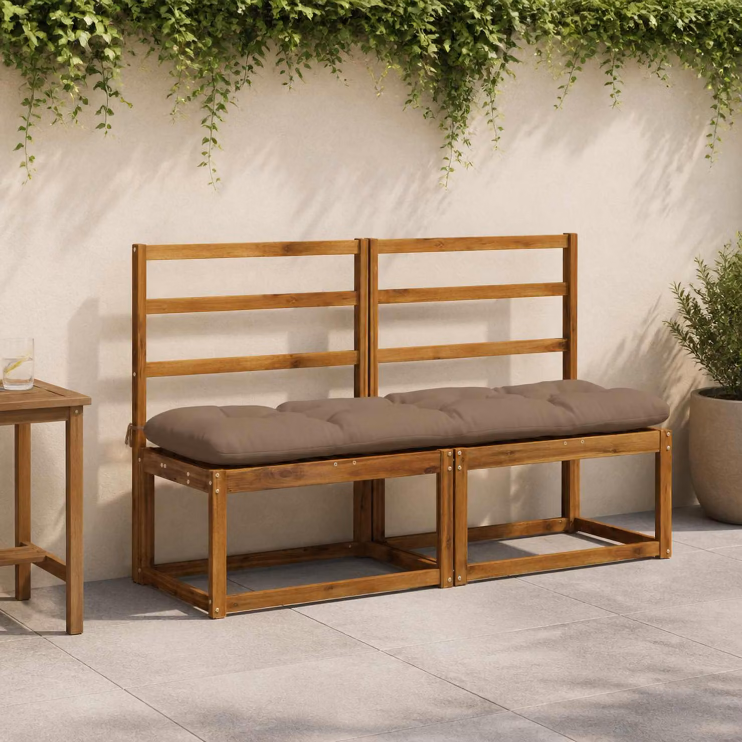 vidaXL Cuscino per panchina VIANEN 100% Poliestere Tortora