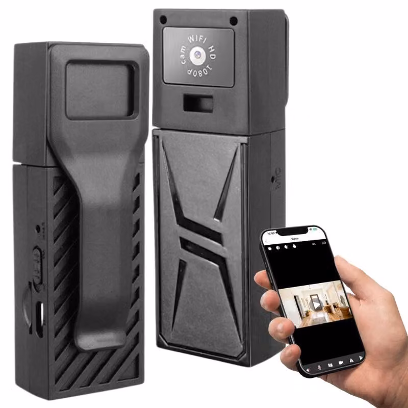 Body camera corporale iUni M7, Wi-Fi, Visualizzazione 4K, Slot per scheda Micro SD, Visualizzazione in diretta sul telefono