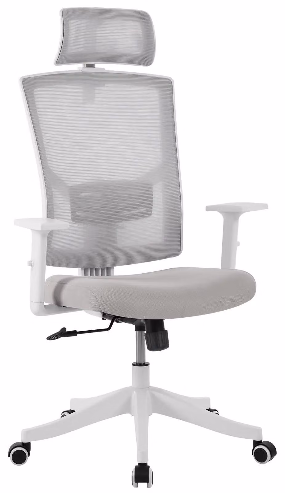 Sedia da ufficio ergonomica - sedia da scrivania - supporto lombare regolabile - poggiatesta - funzione basculante e bloccabile - braccioli pieghevoli - portata massima 160 kg - colore grigio