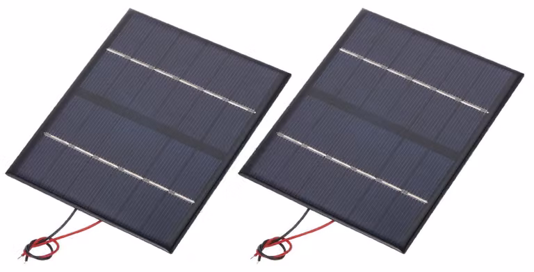 2 Mini pannelli solari da 6V, 1,68W, policristallini, dimensioni 110x92mm