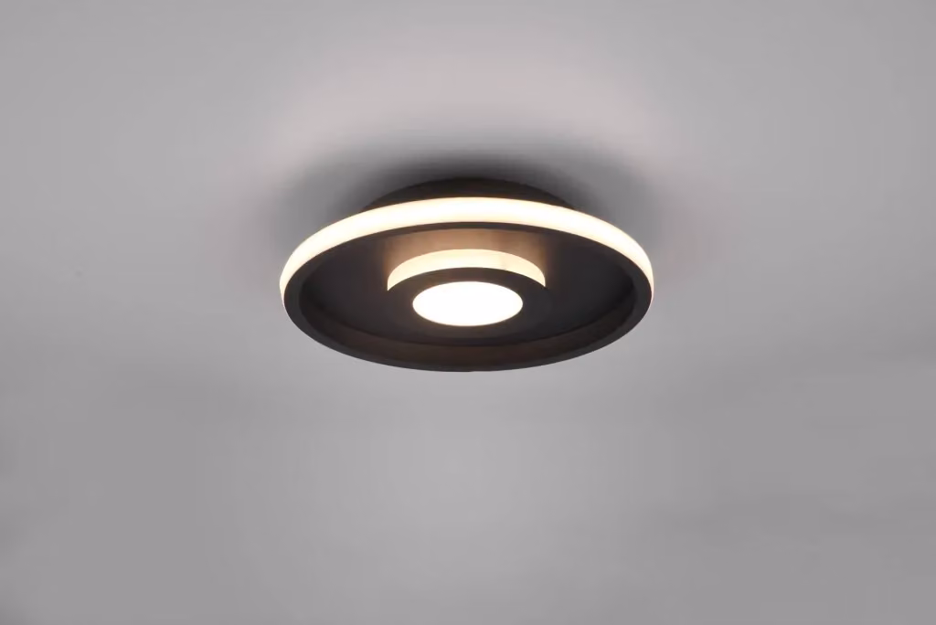 Plafoniera da bagno LED Ascari Trio Leuchten nera, IP44, diametro: 30 cm – 2