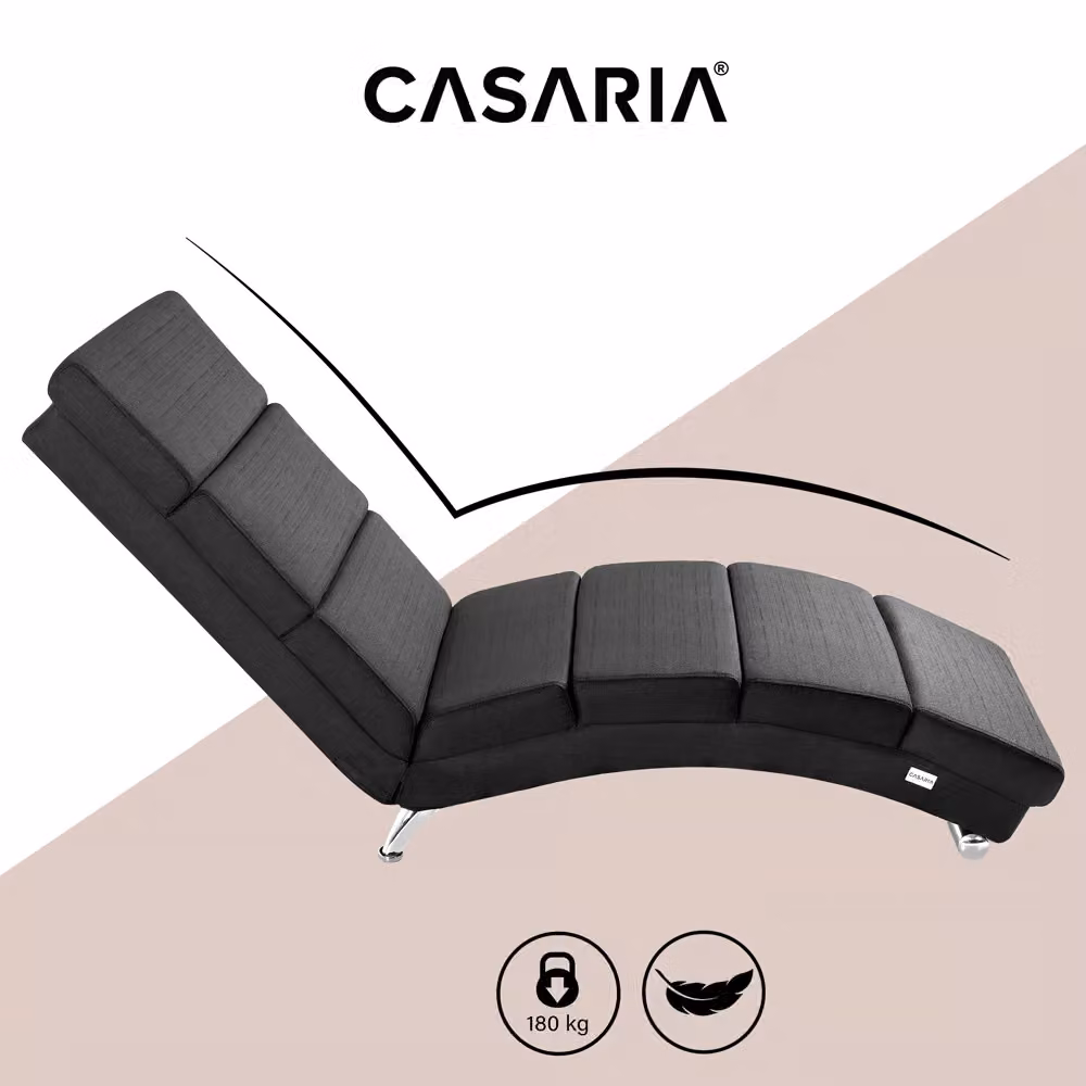 Poltrona relax London Casaria in tessuto antracite con design ergonomico moderno – 2