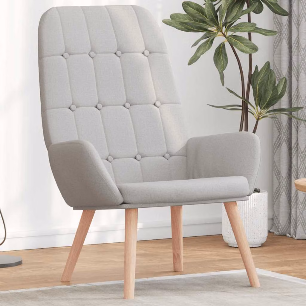 Sedia Relax vidaXL Grigio con Braccioli e Imbottitura in Schiuma