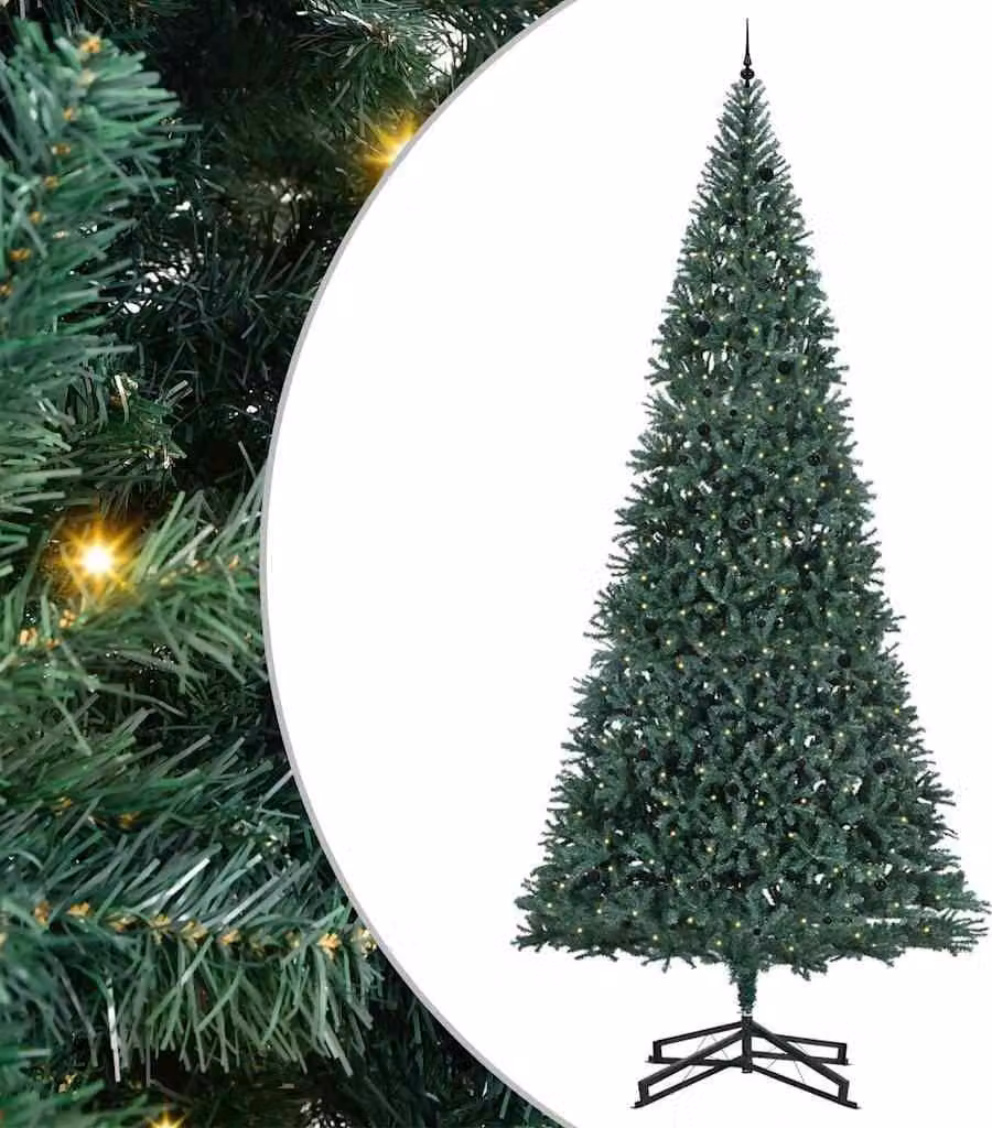 Albero di Natale artificiale preilluminato con pallina verde
