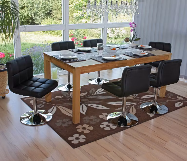 set di 6 sedie per sala da pranzo Sedia girevole Sedia Kavala in Pelle finta cromo ~ nero