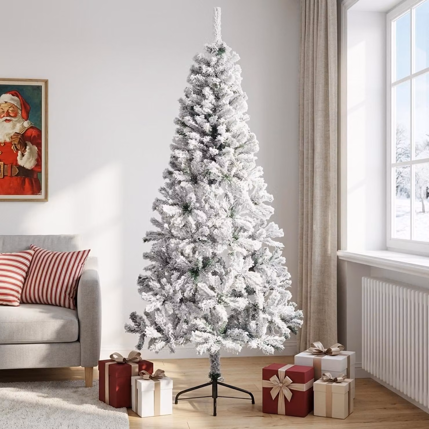vidaXL Albero di Natale artificiale 240 cm PVC e Acciaio
