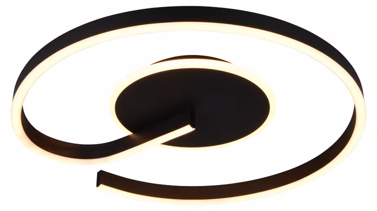 LED, plafoniera, metallo, nero, interruttore dimmer, CCT, H 6,5 cm