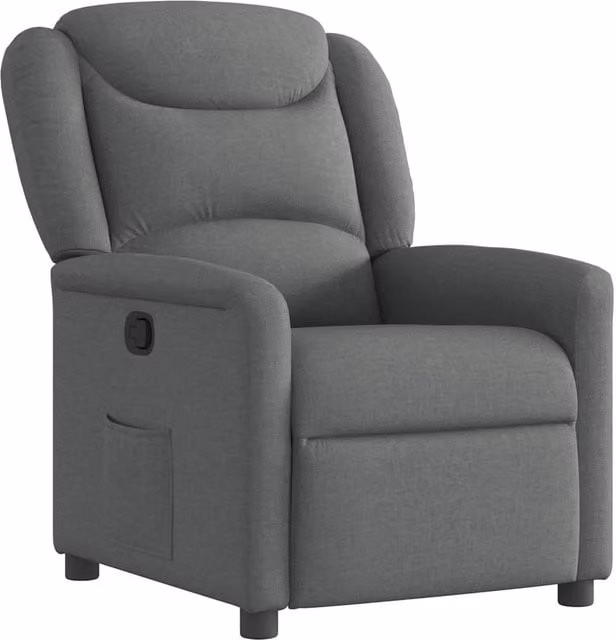 Poltrona | Sedia Relax Reclinabile in Tessuto Grigio Scuro
