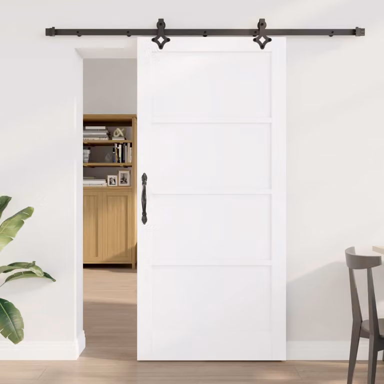 vidaXL Porta scorrevole 93 x 202 cm Legno ingegnerizzato Bianco e Nero