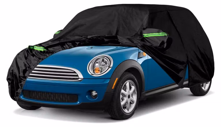 Copertura impermeabile per auto, modello 300D, colore nero, adatta per Mini Cooper a 3 porte, dal 2000 al 2024, con apertura tramite cerniera