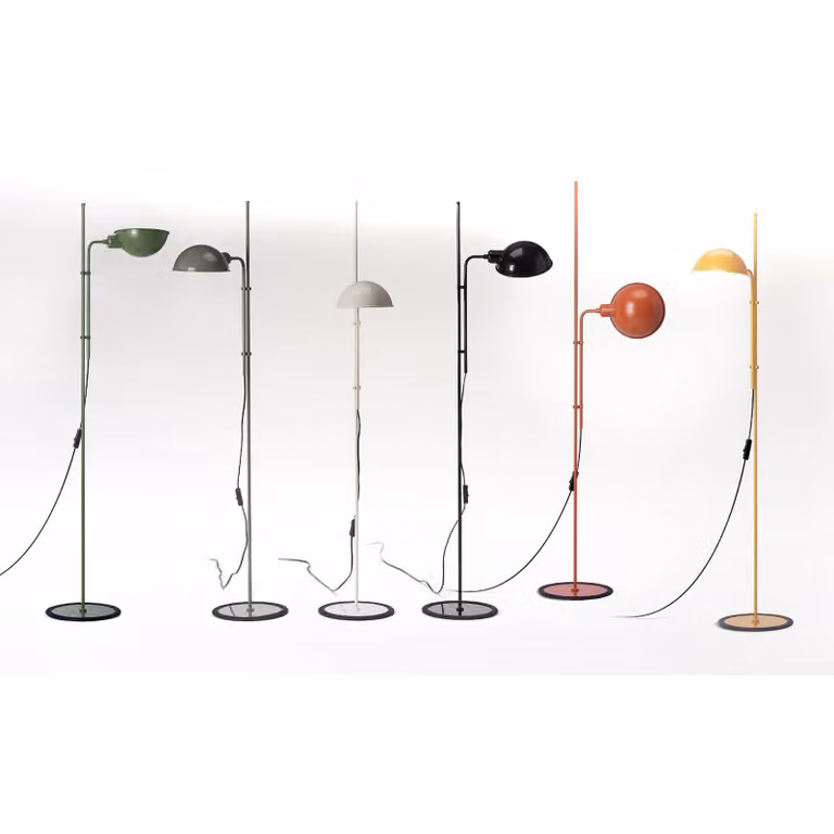 MARSET Lampada da terra di design Funiculí, Alluminio / Grigio / Zincato, Soggiorno / Sala da pranzo, Metallo, Design, Lampada da terra