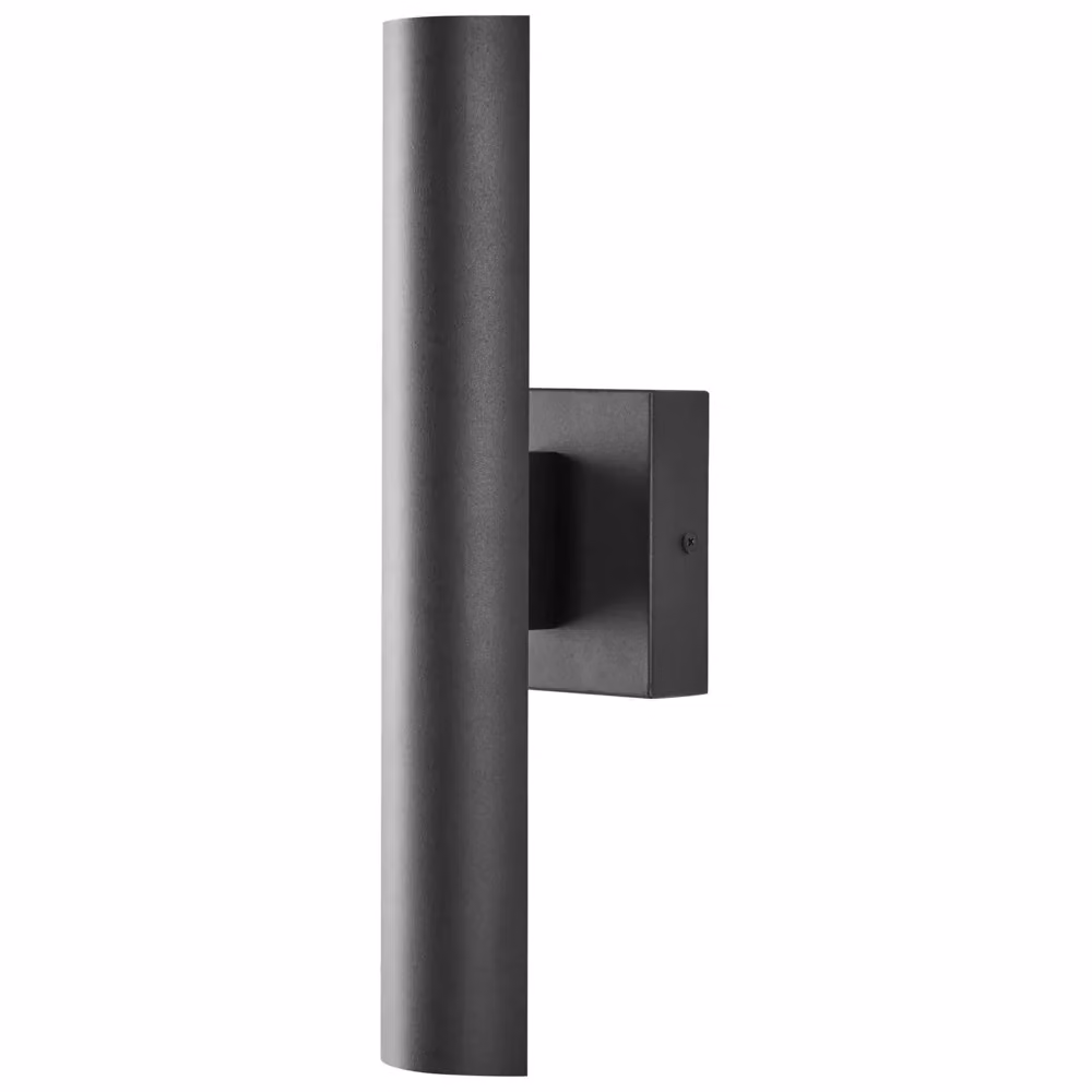 Set di 2 applique da esterno BELIANI in metallo e vetro nero con luce LED up/down per giardino e parete – 2