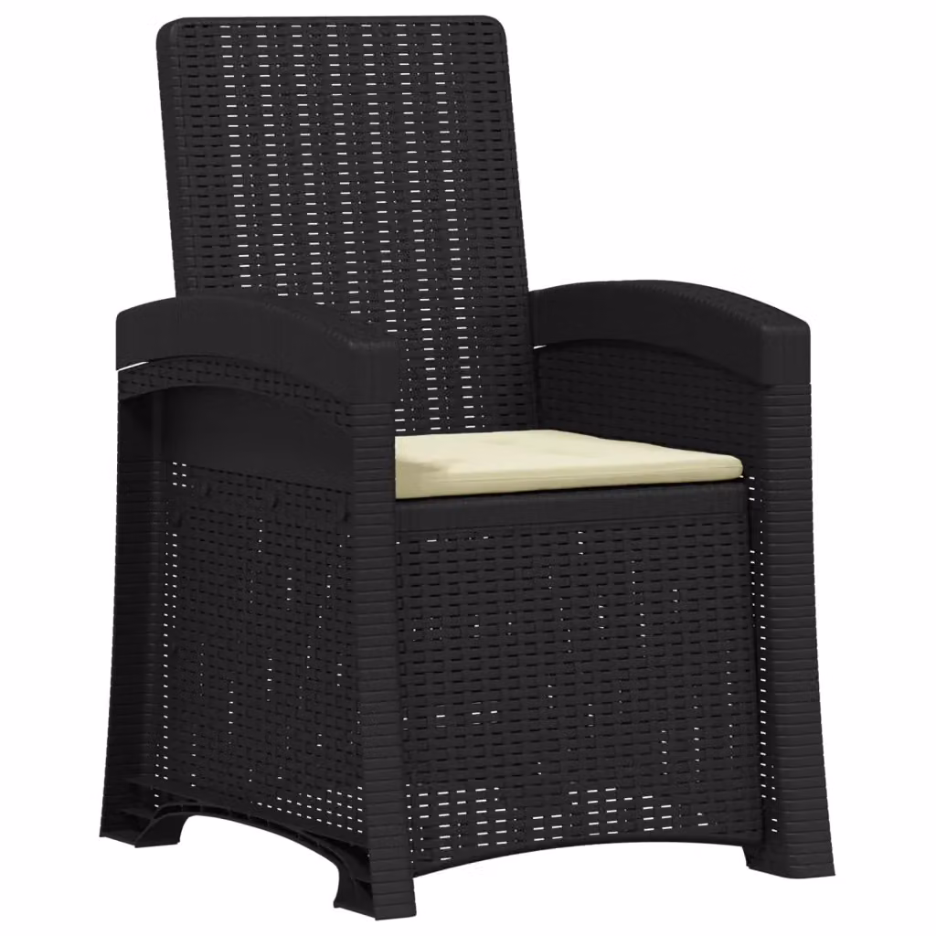 Sedia da giardino reclinabile moderna vidaXL effetto rattan nei colori Antracite e Beige – 2