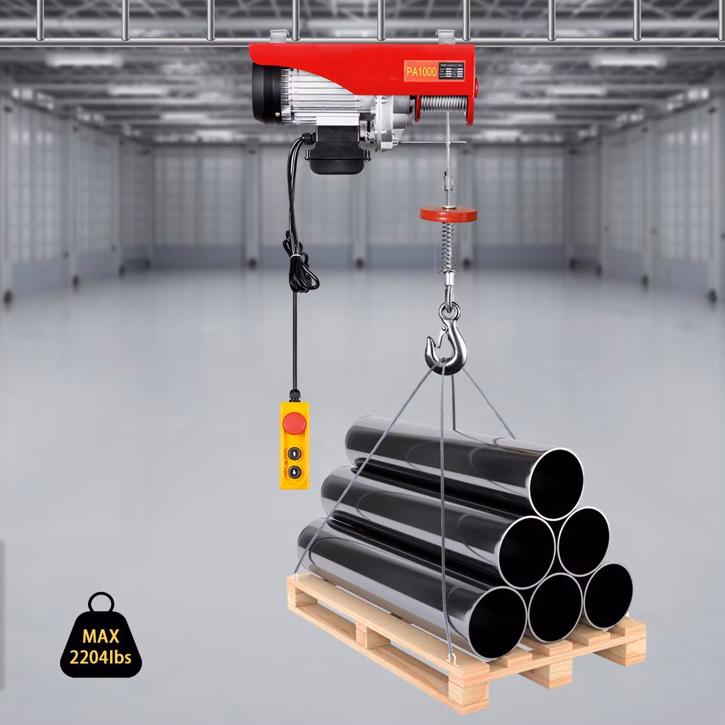 Grua elettrica – Capacità di carico: 800 kg – Potenza: 1600 W