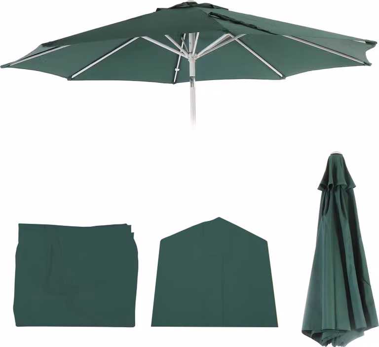 Copertura di ricambio per ombrellone modello N18, copertura di ricambio per ombrellone, diametro 2,7 metri, tessuto/tessuto, colore verde