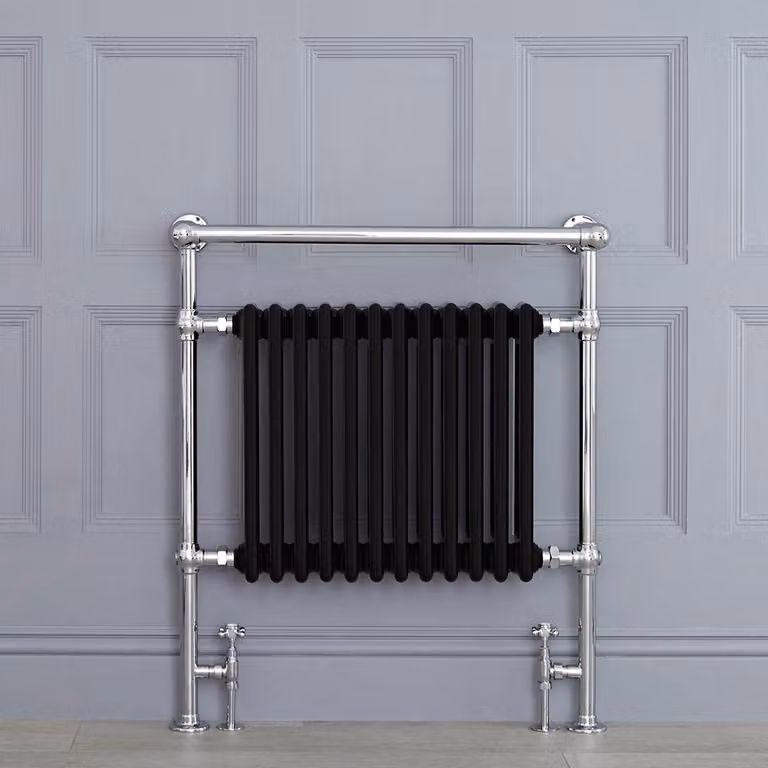 Scaldasalviette di Design Tradizionale - Termoarredo Bagno Nero - 930 x 790mm - 750 Watt - Elizabeth