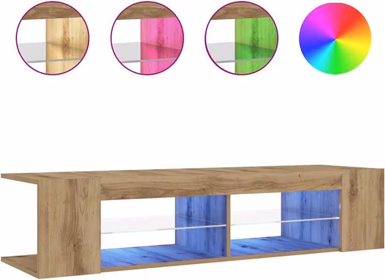 Mobile Porta TV con LED Artigianale 135x39x30 cm Truciolato