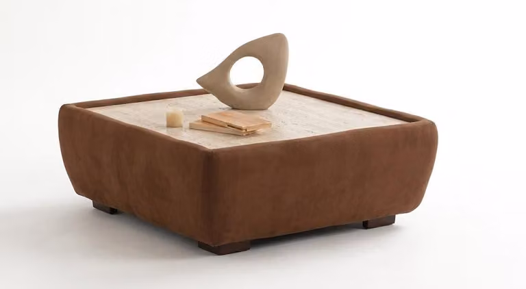 Tavolino da caffè marrone, moderno, pratico, compatto, ideale per il soggiorno, forma quadrata
