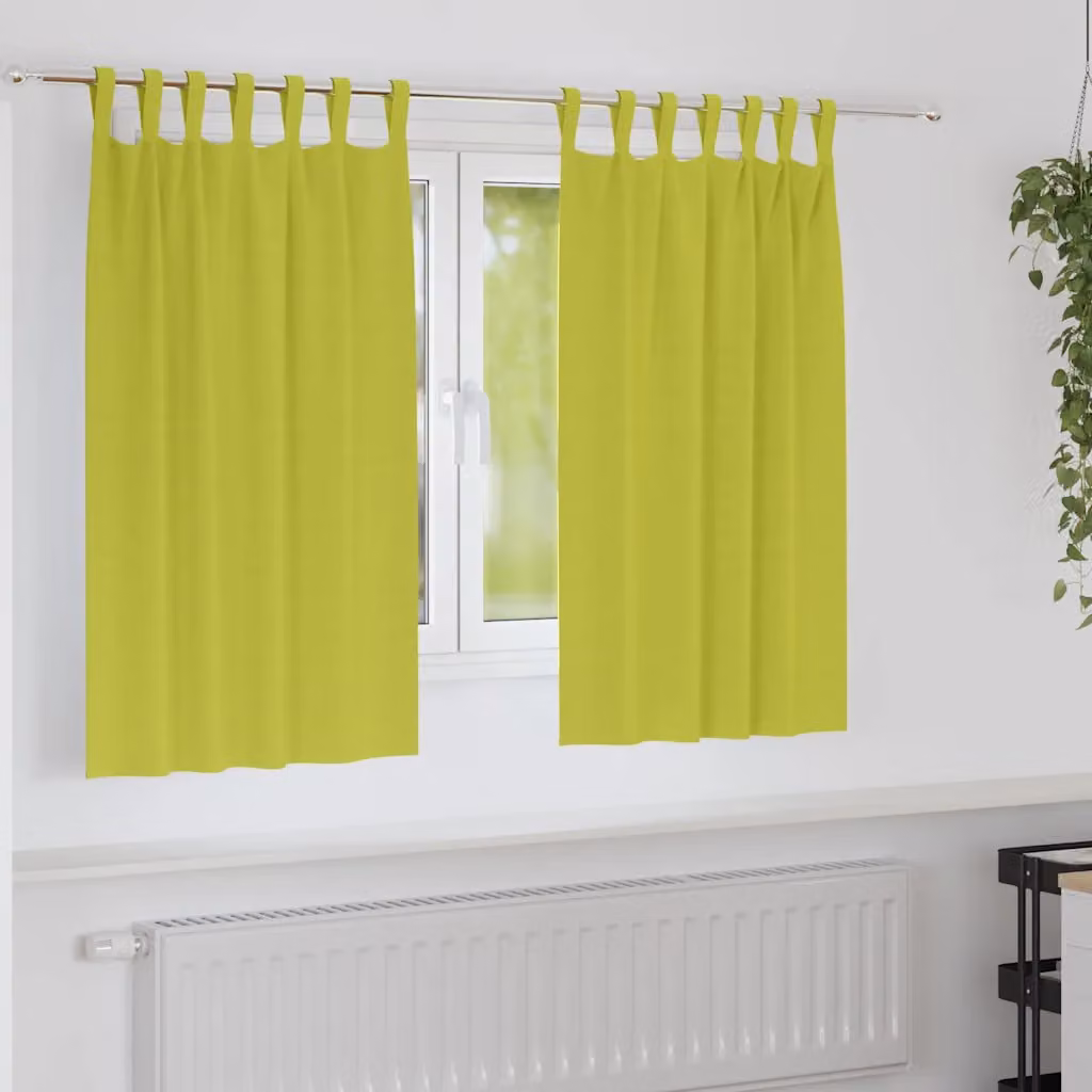 Set di 2 tende blackout vidaXL in poliestere verde con anelli, L 140 cm x H 140 cm