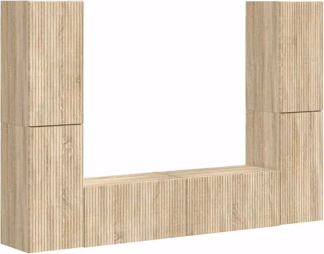 Set mobile TV 6 pz | Armadietto TV | Mobile Porta TV Rovere Sonoma Legno multistrato