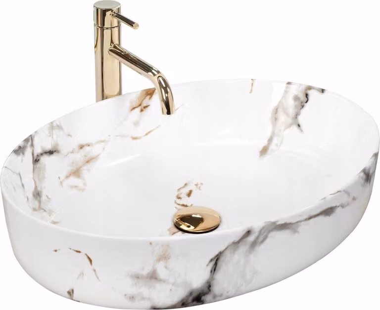 Lavandino da bagno Lavabo ovale in marmo 54x42