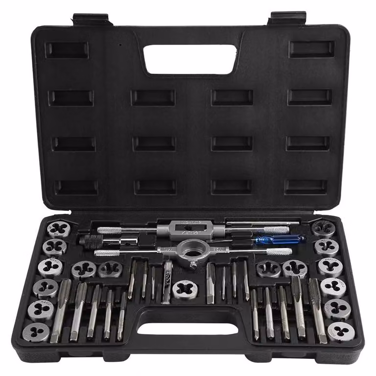 Set di maschi da filettatura, 40 pezzi - Kit per la filettatura - Maschiatrice - Set di utensili - Misura metrica - Custodia in plastica - Set per la filettatura