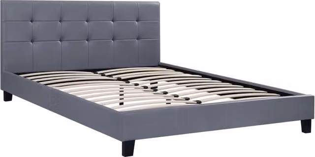 Letto Julia Habitat in ecopelle grigio con struttura imbottita L/P/H: 160 x 200 x 126 cm – 1