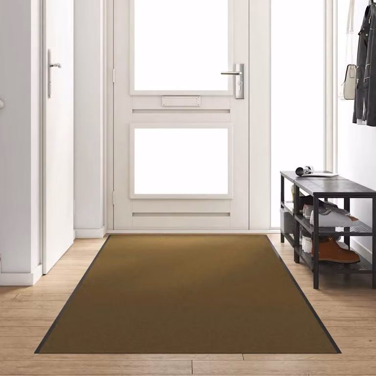 Tappetino moderno vidaXL rettangolare marrone e nero in poliammide e PVC L: 350 cm, P: 120 cm, H: 1 cm