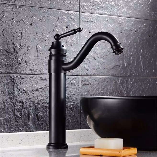 Miscelatore lavabo KRAN retro BLACK in appoggio LEDA LAUFERI