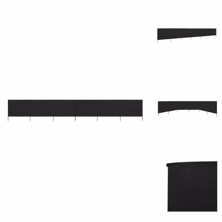 vidaXL 6 pezzi in tessuto frangivento 800 x 120 cm nero - Ombrelloni e tende da sole
