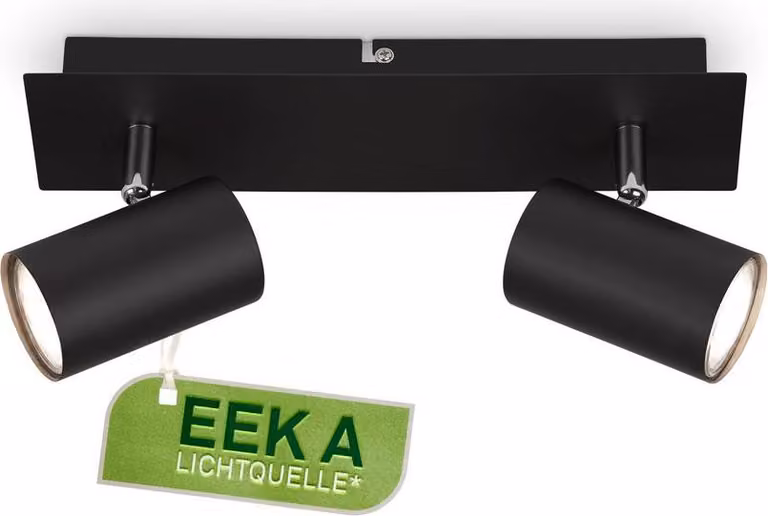 Briloner Isil A LED Plafoniere, CEE A sorgente luminosa*, Orientabile, Lampadina intercambiabile, Nero, 29 x 8 x 12,3 cm