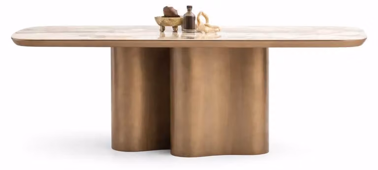 Tavolo da pranzo con piano in marmo, tavolo da cucina, tavolo per la famiglia, lussuoso