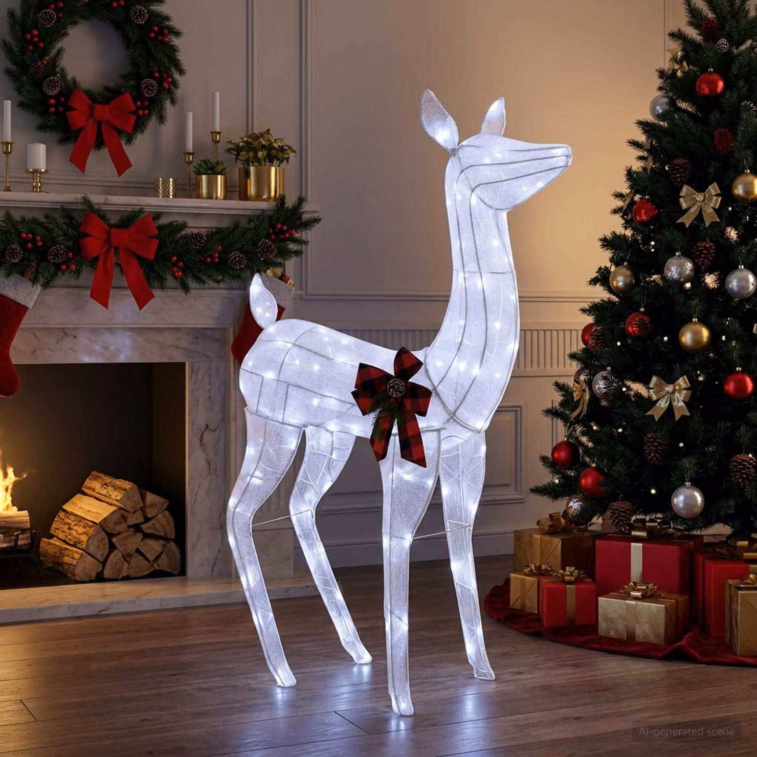 vidaXL Renna di Natale 3D LOVIISA 200 LED Bianco freddo