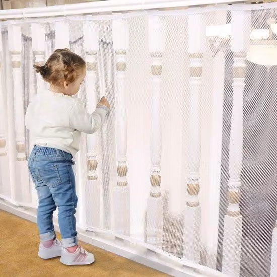 Rete di sicurezza Ibenzoa® per scale e balconi: protezione per bambini e animali domestici, 300 x 77 cm (3 m), materiale resistente e impermeabile, inclusi lacci in nylon e corde