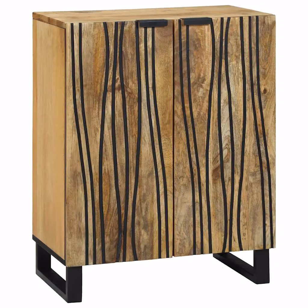 Credenza in legno di mango massello vidaXL Naturale Marrone L: 60 cm, P: 33,5 cm, H: 75 cm
