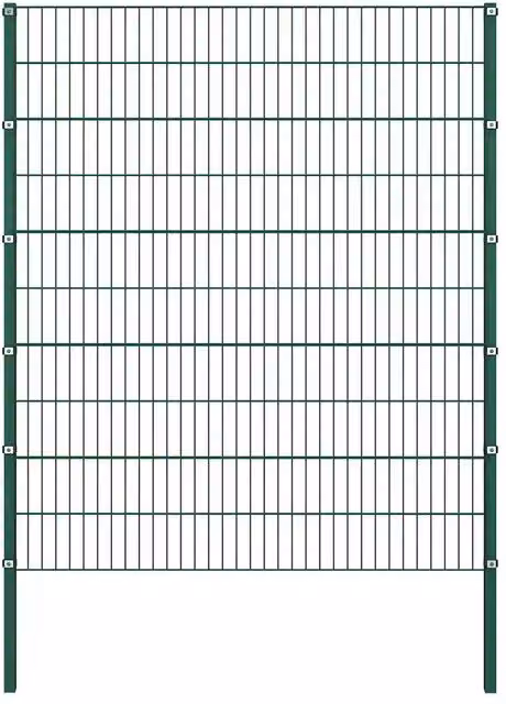 Pannello di recinzione con pali in acciaio vidaXL verde L: 1190 cm, H: 200 cm