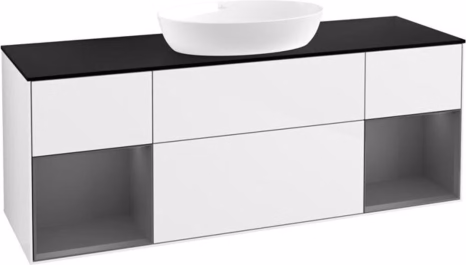 V&B illuminazione da parete del mobile Finion 160cm, Pl b m, Rg A m Lac, glo wh. Lac