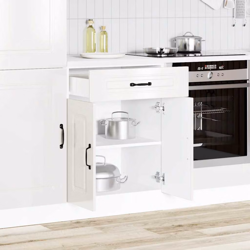 Base da cucina vidaXL Kalmar Bianco Lucido in legno multistrato e MDF L/P/H: 46 x 60 x 81,5 cm