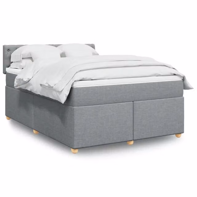 Letto con Giroletto a Molle e Materasso vidaXL, Grigio e Bianco, L/P/H: 140 x 200 cm