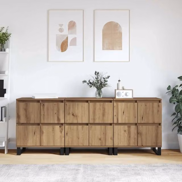 Credenza 3 pz Rovere artigianale 60 x 35 x 70 cm 3394576